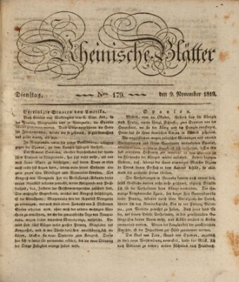 Rheinische Blätter Dienstag 9. November 1819