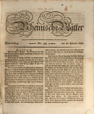 Rheinische Blätter Donnerstag 10. Februar 1820