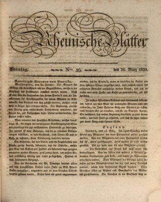 Rheinische Blätter Sonntag 26. März 1820