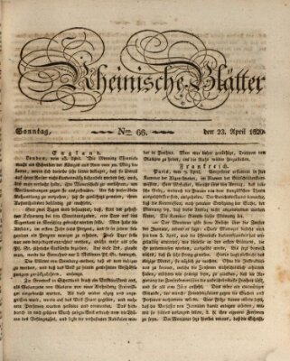 Rheinische Blätter Sonntag 23. April 1820