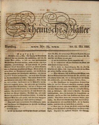 Rheinische Blätter Dienstag 16. Mai 1820