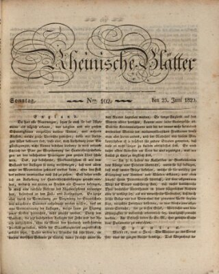 Rheinische Blätter Sonntag 25. Juni 1820