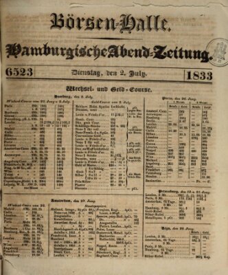 Börsen-Halle Dienstag 2. Juli 1833