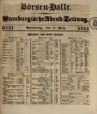 Börsen-Halle Donnerstag 11. Juli 1833