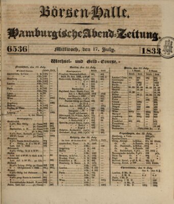 Börsen-Halle Mittwoch 17. Juli 1833