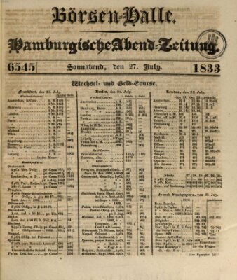 Börsen-Halle Samstag 27. Juli 1833