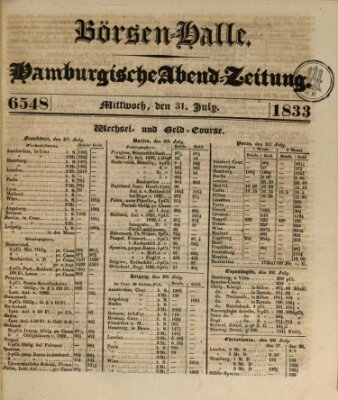 Börsen-Halle Mittwoch 31. Juli 1833