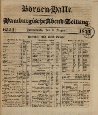 Börsen-Halle Samstag 3. August 1833