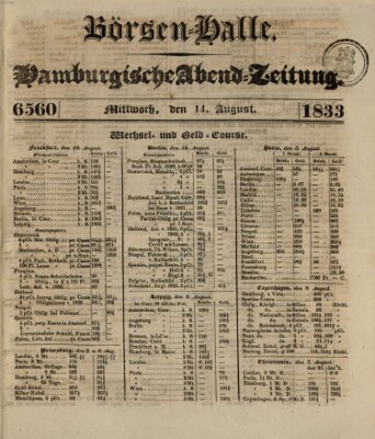 Börsen-Halle Mittwoch 14. August 1833