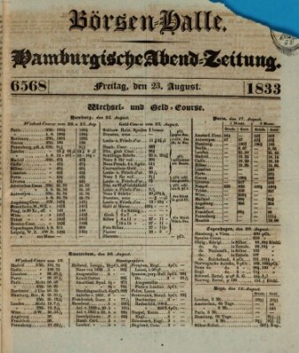 Börsen-Halle Freitag 23. August 1833