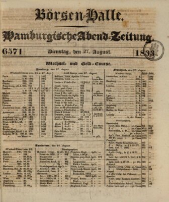 Börsen-Halle Dienstag 27. August 1833