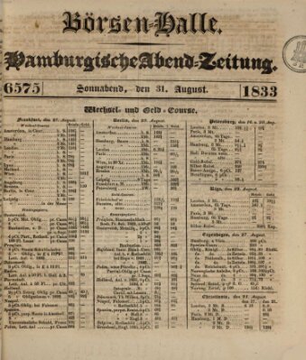 Börsen-Halle Samstag 31. August 1833