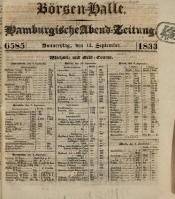 Börsen-Halle Donnerstag 12. September 1833