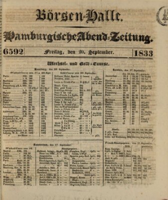 Börsen-Halle Freitag 20. September 1833