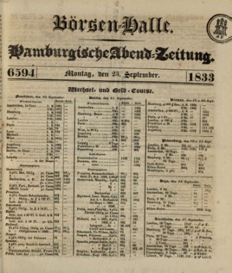 Börsen-Halle Montag 23. September 1833