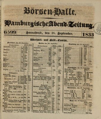 Börsen-Halle Samstag 28. September 1833