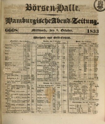 Börsen-Halle Mittwoch 9. Oktober 1833