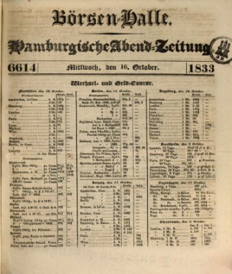 Börsen-Halle Mittwoch 16. Oktober 1833