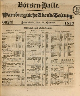 Börsen-Halle Samstag 26. Oktober 1833