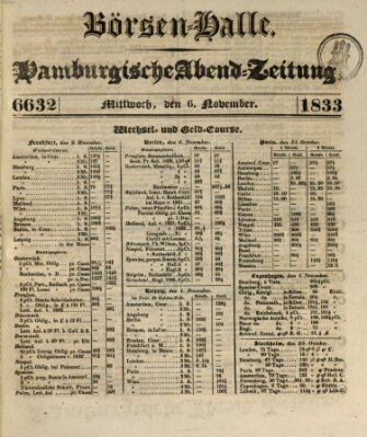 Börsen-Halle Mittwoch 6. November 1833