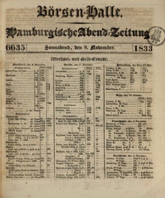 Börsen-Halle Samstag 9. November 1833