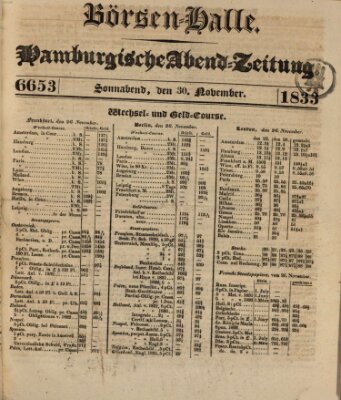 Börsen-Halle Samstag 30. November 1833