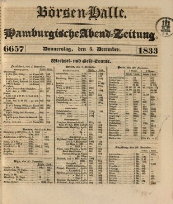 Börsen-Halle Donnerstag 5. Dezember 1833