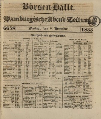 Börsen-Halle Freitag 6. Dezember 1833