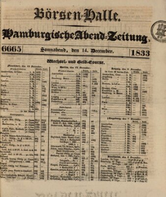 Börsen-Halle Samstag 14. Dezember 1833