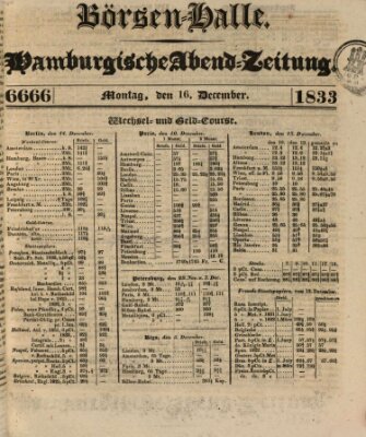 Börsen-Halle Montag 16. Dezember 1833