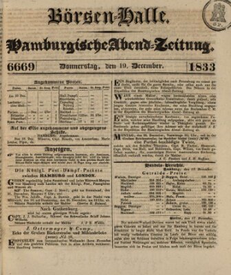 Börsen-Halle Donnerstag 19. Dezember 1833