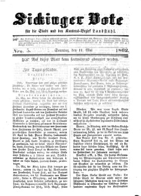 Sickinger Bote Sonntag 11. Mai 1862