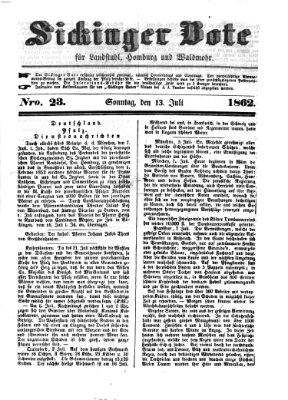 Sickinger Bote Sonntag 13. Juli 1862