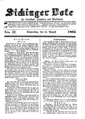 Sickinger Bote Donnerstag 14. August 1862