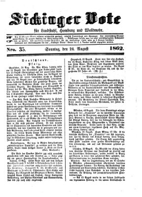 Sickinger Bote Sonntag 24. August 1862