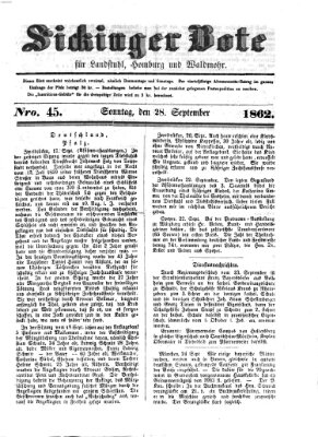 Sickinger Bote Sonntag 28. September 1862