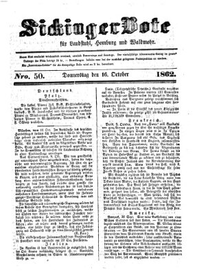 Sickinger Bote Donnerstag 16. Oktober 1862