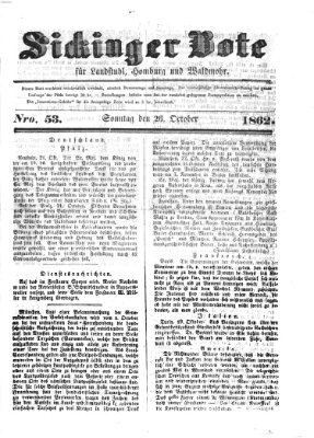 Sickinger Bote Sonntag 26. Oktober 1862