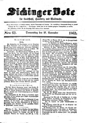 Sickinger Bote Donnerstag 27. November 1862