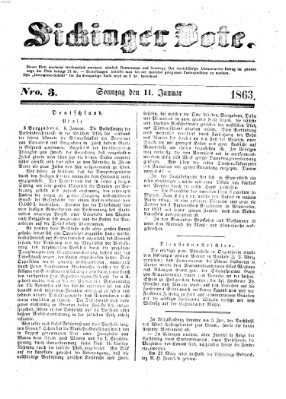 Sickinger Bote Sonntag 11. Januar 1863