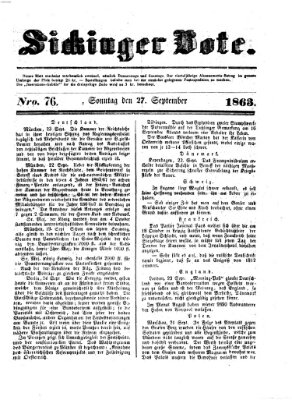 Sickinger Bote Sonntag 27. September 1863