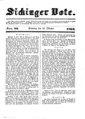 Sickinger Bote Sonntag 11. Oktober 1863