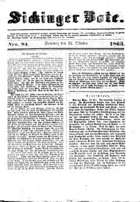 Sickinger Bote Sonntag 25. Oktober 1863