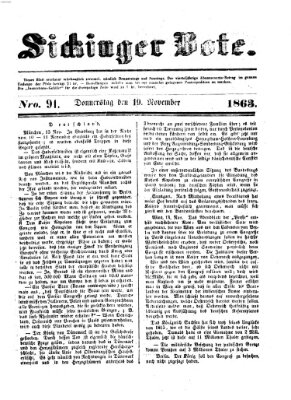 Sickinger Bote Donnerstag 19. November 1863