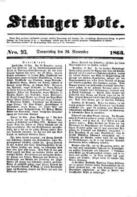 Sickinger Bote Donnerstag 26. November 1863