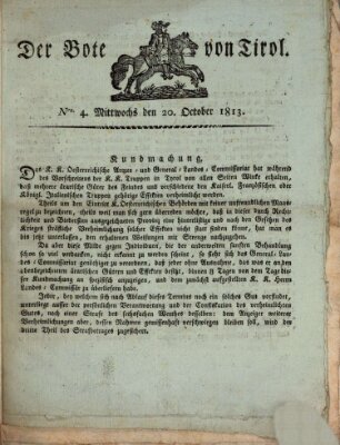 Kaiserlich-Königlich privilegirter Bothe von und für Tirol und Vorarlberg Mittwoch 20. Oktober 1813