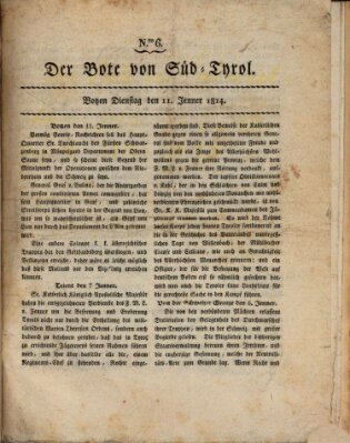 Kaiserlich-Königlich privilegirter Bothe von und für Tirol und Vorarlberg Dienstag 11. Januar 1814