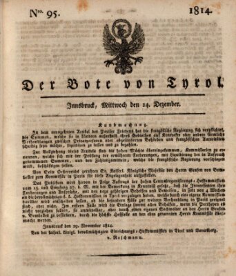 Bote für Tirol (Kaiserlich-Königlich privilegirter Bothe von und für Tirol und Vorarlberg) Mittwoch 14. Dezember 1814