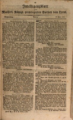 Kaiserlich-Königlich privilegirter Bothe von und für Tirol und Vorarlberg Donnerstag 16. Januar 1817