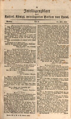 Kaiserlich-Königlich privilegirter Bothe von und für Tirol und Vorarlberg Montag 27. Januar 1817